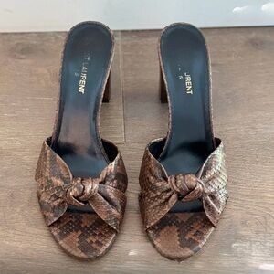 Saint Laurent Brown Snake Print Heels